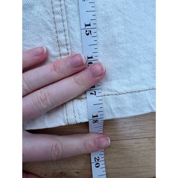 Free People Women 6 Mini Skirt Splendor In The Grass Tie Waist Linen Denim White - Picture 12 of 14